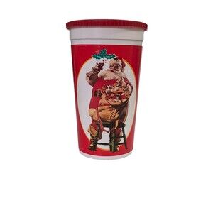 Vintage Coca Cola Hardee's Promo Cup 1994 With Lid Santa 90s Christmas